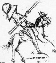 Originálna kresbička bratríckeho obrneného jazdca pochádza z prešovskej mestskej knihy.   