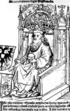 Takto zobrazoval kráľa Žigmunda drevoryt v Kronike Jána z Turca /známa je aj pod maďarským názvom Thurócziho kronika/ vydanej v Augsburgu v roku 1488.