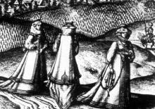 Na začiatku 17. storočia panovala v našich končinách ešte renesancia, čo vidieť na šatách bohatých meštianok zo sedmohradského mesta Kluž, ako ich zachytila dvojica známych umelcov Van der Rye a Houfnagel na vedute, z ktorej sme vybrali tento detail. Táto veduta silne pripomína slávnu vedutu Košíc - roztržitejší laik by snáď nenašiel rozdiel - iba hore nad kresbou je dobový názov mesta "Claudiopolis".