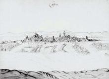 Pohľad na Košice od západu z 2. polovice 16.storočia od neznámeho autora   